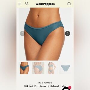 Pepper Bikini Bottoms Medium in Teal NWT